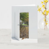 Carte Porte Ouverte Avec Scène Automne (Fleur jaune)