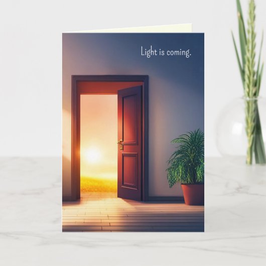 Carte Porte Pensée pour Vous avec Soleil (Devant)