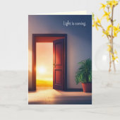 Carte Porte Pensée pour Vous avec Soleil (Fleur jaune)