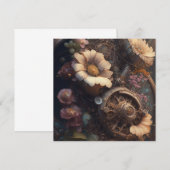 Carte Porte Steampunk avec fleurs blanches (Devant / Derrière)