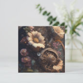 Carte Porte Steampunk avec fleurs blanches (Debout devant)