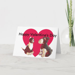 Carte Porte Stop Chien et Chat Editable Valentine's