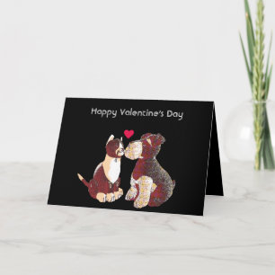 Carte Porte Stop Chien et Chat Editable Valentine's