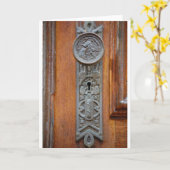 Carte Porte victorienne et trou de serrure (Fleur jaune)