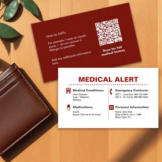 Carte Portefeuille d'alerte Médicale | Information