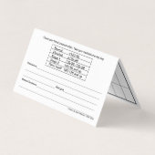 Carte Portefeuille de pression artérielle (Dos)