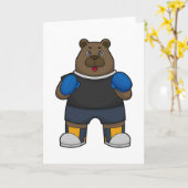 Carte Porter comme boîte avec gants de boxe (Fleur jaune)