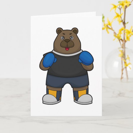 Carte Porter comme boîte avec gants de boxe (Fleur jaune)