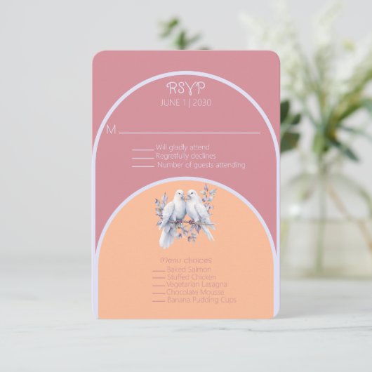 Carte Portes anneaux Pêcher Fuzz Dusty Rose Lavande Arbo (Debout devant)