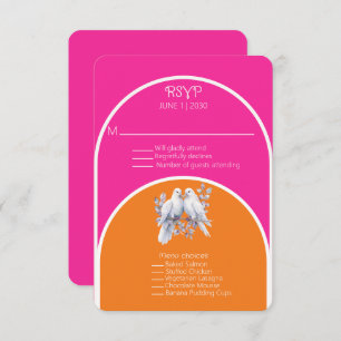 Carte Portes et anneaux roses chaudes et tangerines arqu