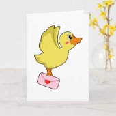 Carte Porteur de lettre colombe canard (Fleur jaune)