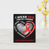 Carte Portez Le Rouge Pour Mon Ami Maladie Cardiaque Sen (Fleur jaune)