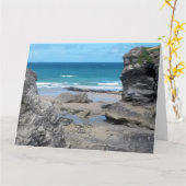 Carte Porth Beach Newquay Cornwall Photographie (Fleur jaune)