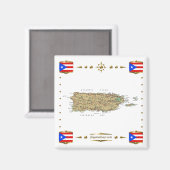 Carte Porto Rico + indicateur Magnet (Recto/Verso)