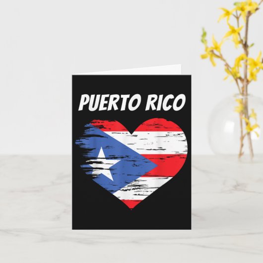 Carte Porto Rico Love Coeur Drapeau Cadeau Porto Rico Ra (Fleur jaune)