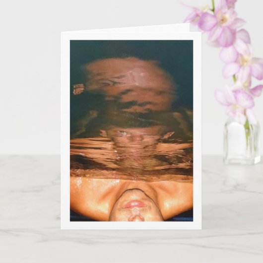 Carte Portrait Abstrait de l'homme dans la piscine (Orchidée)