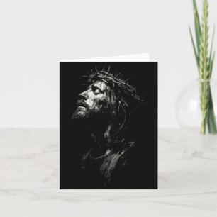 Carte Portrait Artistique Jésus-Christ Création Chrétien