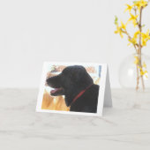Carte Portrait Black Lab - Amoureux des chiens de classe (Fleur jaune)