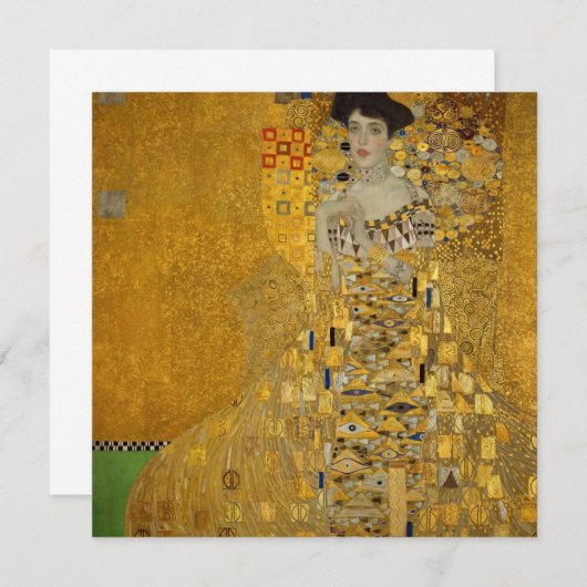 Carte Portrait d'Adele Bloch-Bauer I par Gustav Klimt (Devant / Derrière)