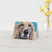 Carte Portrait d'animal familier - golden retriever (Fleur jaune)