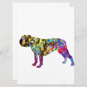 Carte Portrait d'aquarelle Bulldog Art
