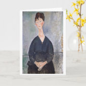 Carte Portrait de Cafe Singer, Modigliani (Fleur jaune)