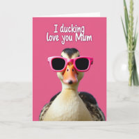 Carte portrait de canard cool avec lunettes de sol