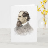 Carte Portrait de Charles Dickens (Fleur jaune)
