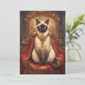 Carte Portrait de chat majestueux Royal Siamese (Debout devant)