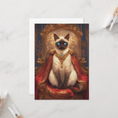 Carte Portrait de chat majestueux Royal Siamese (Devant/Arrière en situation)