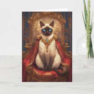 Carte Portrait de chat majestueux Royal Siamese