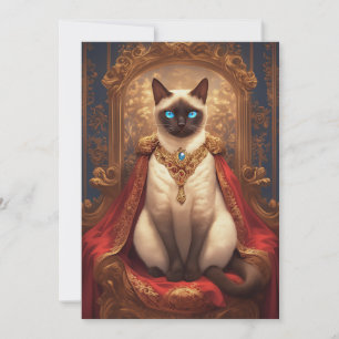 Carte Portrait de chat siamois royal majestueux