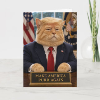 Carte Portrait de chat Trump drôle – Faire à nouveau ron