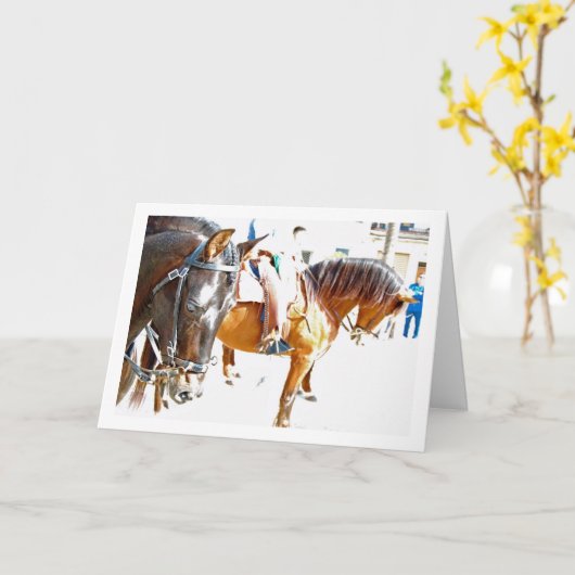 Carte Portrait de chevaux espagnols lumineux (Fleur jaune)