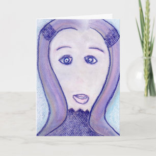 Carte Portrait de cheveux longs pour femmes dessinant l'
