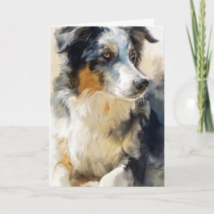 Carte portrait de chien berger australien