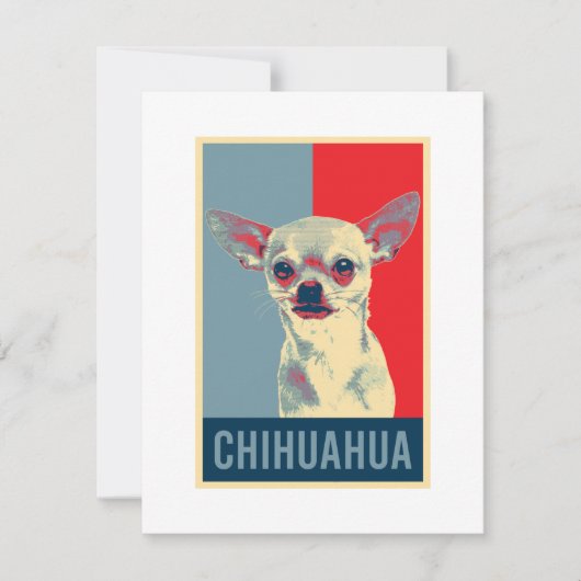 Carte Portrait de chien Chihuahua mexicain Pop Art (Devant)