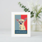 Carte Portrait de chien Chihuahua mexicain Pop Art (Debout devant)