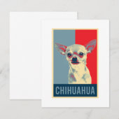 Carte Portrait de chien Chihuahua mexicain Pop Art (Devant / Derrière)
