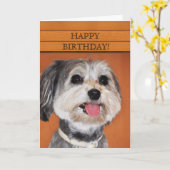 Carte Portrait de chien Havanais (Fleur jaune)