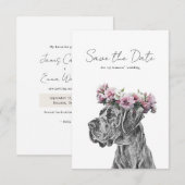 Carte Portrait de chien noir et blanc Enregistrer les ca (Devant / Derrière)