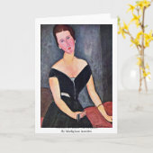 Carte Portrait de Dame Van Muyden By Modigliani Amedeo (Fleur jaune)