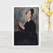 Carte Portrait de Dedie, Modigliani (Fleur jaune)