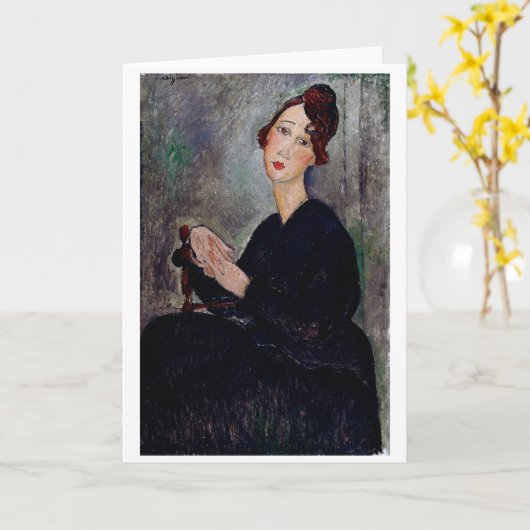 Carte Portrait de Dedie, Modigliani (Fleur jaune)