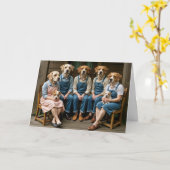 Carte Portrait de famille de chien de chien de garde d'a (Fleur jaune)