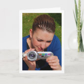 Carte Portrait de fille avec caméscope (Devant)