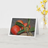 Carte Portrait de fruits persimon (Fleur jaune)