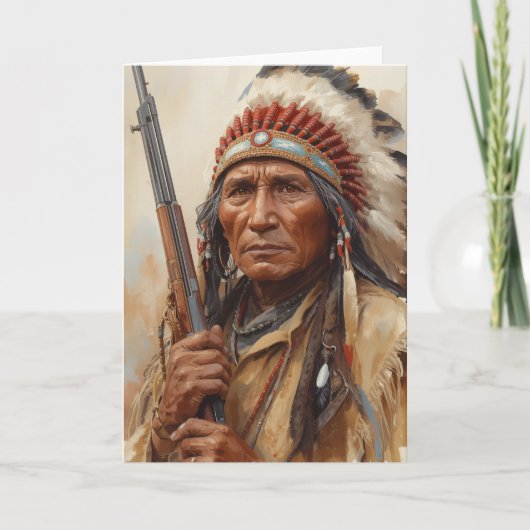 Carte Portrait de Geronimo, chef de guerre indien (Devant)