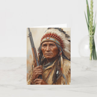 Carte Portrait de Geronimo, chef de guerre indien