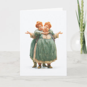 Carte Portrait de jumelles fantaisistes